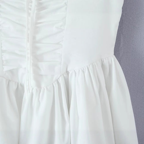 Square collar waist cinched sleeveless camisole dress for women